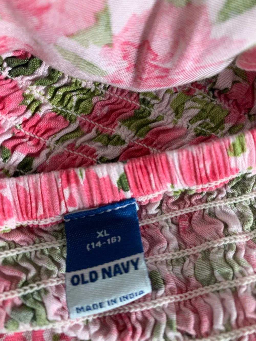 Old Navy Girls XL Pink Floral Smocked Sundress Summer Garden Party Lightweight